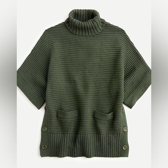 J Crew oversized Turtleneck Poncho
Sweater Women's S Cable Knit
Green - Picture 1 of 9